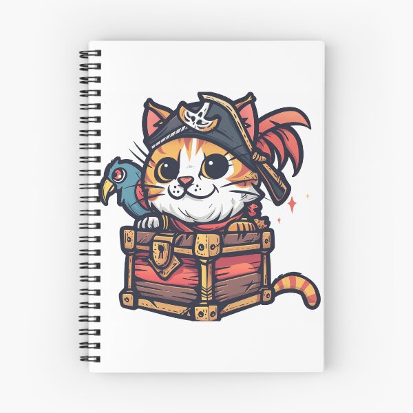 Item preview, Adorable Pirate Cat with Treasure Chest designed and sold by Line-Creations.