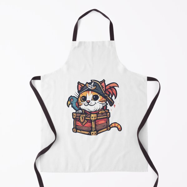 Item preview, Adorable Pirate Cat with Treasure Chest designed and sold by Line-Creations.