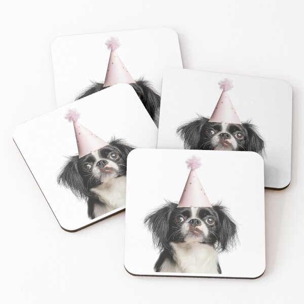 Item preview, Cute Japanese Chin dog with Party Hat Birthday Celebration designed and sold by LazyOwlStore.