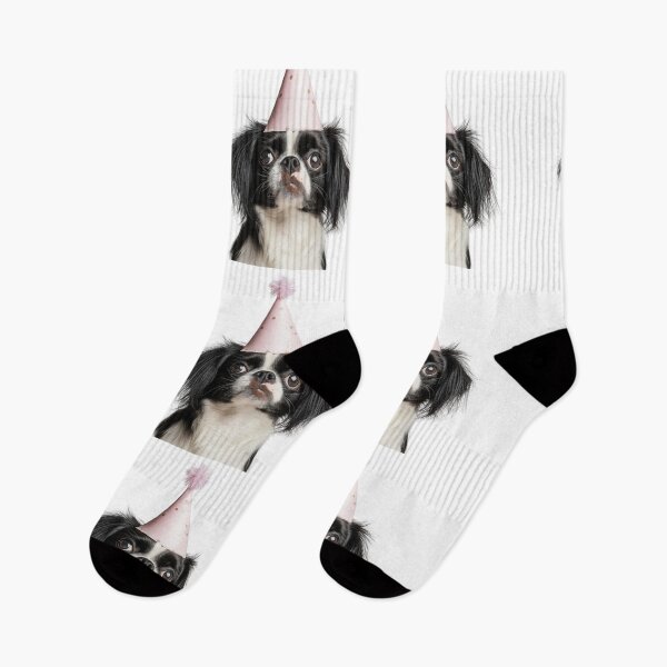 Item preview, Cute Japanese Chin dog with Party Hat Birthday Celebration designed and sold by LazyOwlStore.
