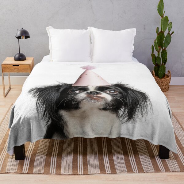 Item preview, Cute Japanese Chin dog with Party Hat Birthday Celebration designed and sold by LazyOwlStore.