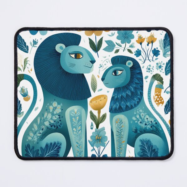 Item preview, Blue Lions in Floral Garden designed and sold by CHILDRENSJOY.