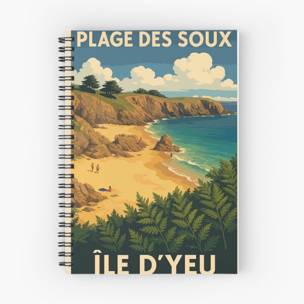 Item preview, Soux Beach – Vintage poster of the Isle of Yeu, seaside decor designed and sold by Atelier Brume.