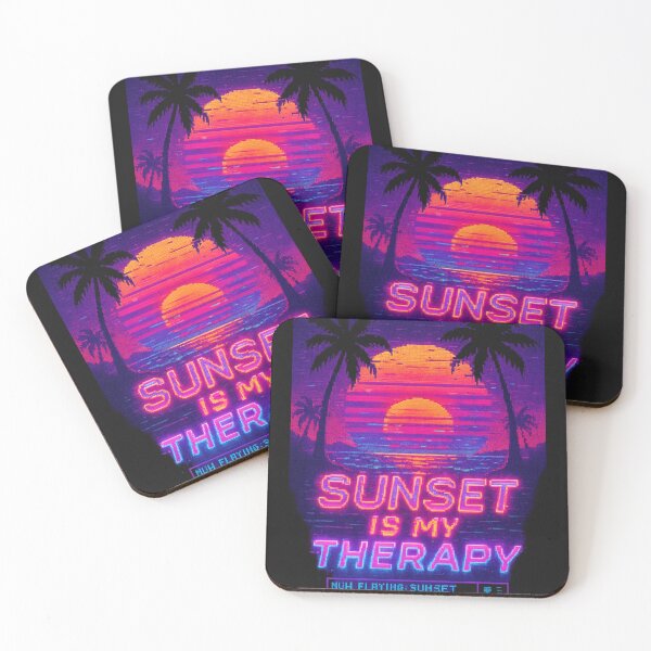 Item preview, Sunset Is My Therapy | Retro Neon Chillwave Tee designed and sold by Laugh & Rewind .