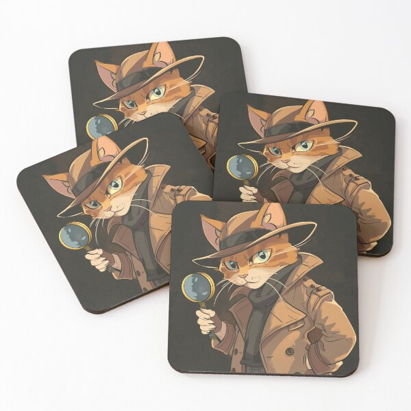Item preview, Funny Detective Cat with Magnifying Glass Nr.3 designed and sold by Line-Creations.