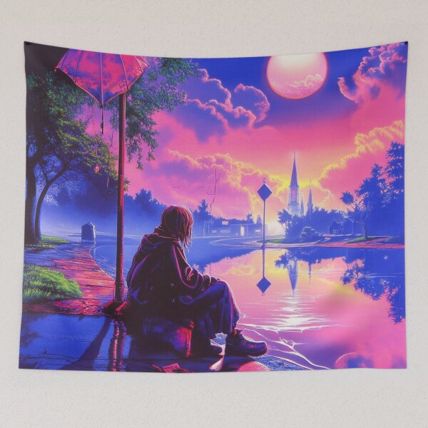 Item preview, Surreal Sad Nostalgic Lofi Anime Boy designed and sold by V-Fantasy.