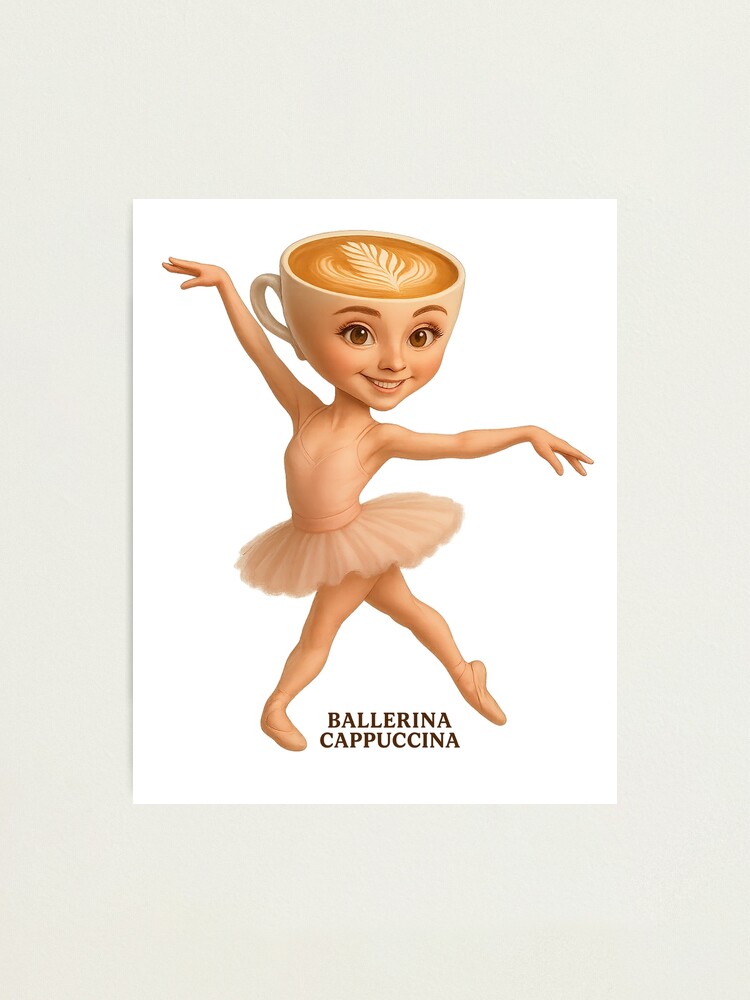 ballerina cappuccina tiktok anomaly meme trends Photographic Print