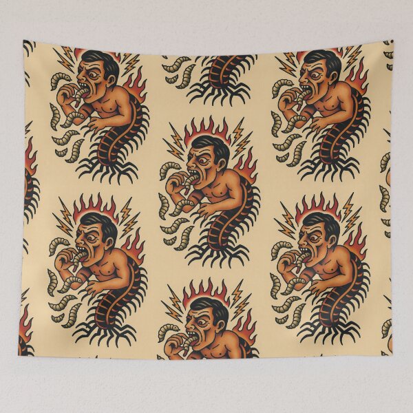 Item preview, Centipede man swallows fly larvae designed and sold by Marius Andrulevičius.