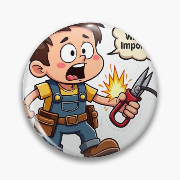 Item preview, Oops... Was That Important? – Funny Cartoon Electrician Sticker designed and sold by Gscode.