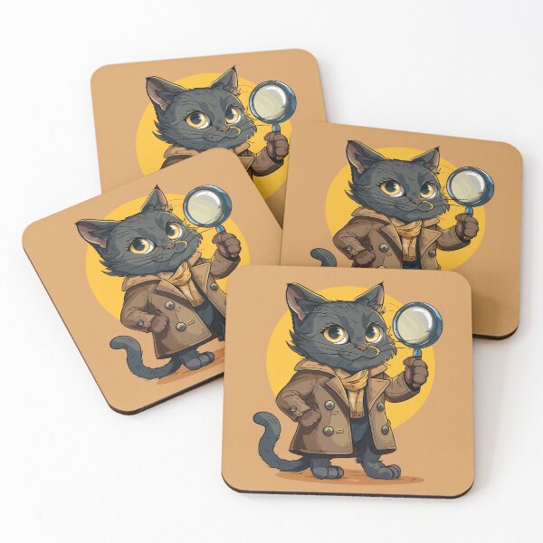 Item preview, Funny Detective Cat with Magnifying Glass Nr. 4 designed and sold by Line-Creations.