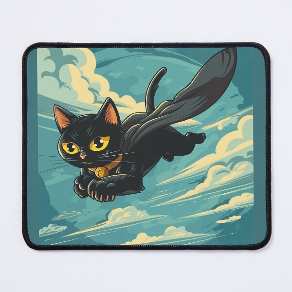Item preview, Black Hero Cat Flying in the Sky designed and sold by Line-Creations.