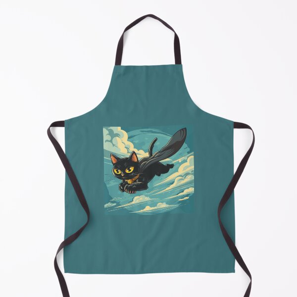 Item preview, Black Hero Cat Flying in the Sky designed and sold by Line-Creations.