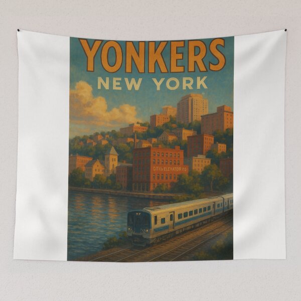 Item preview, Yonkers New York Train by the River designed and sold by Places On Earth.