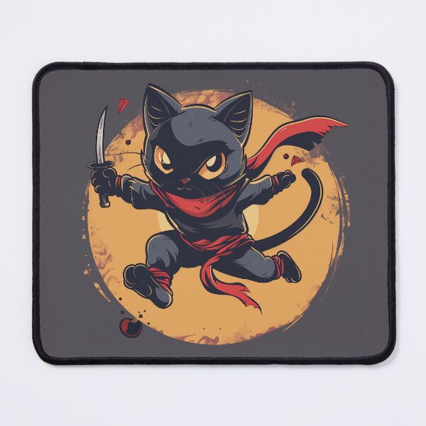Item preview, Ninja Cat Leaping Through Air designed and sold by Line-Creations.