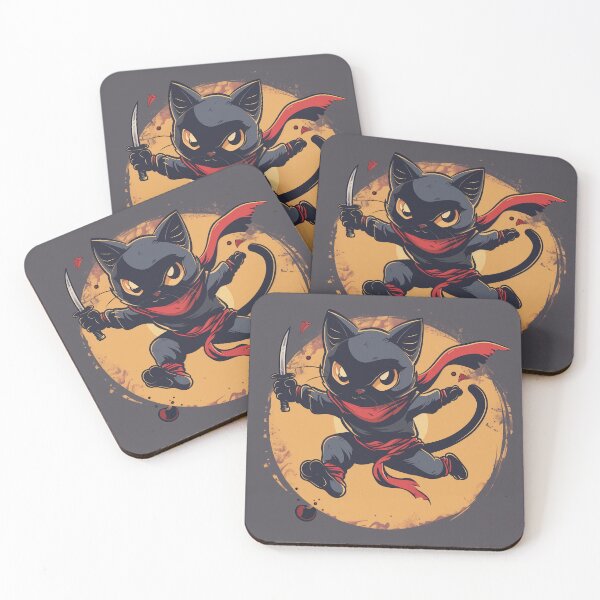 Item preview, Ninja Cat Leaping Through Air designed and sold by Line-Creations.