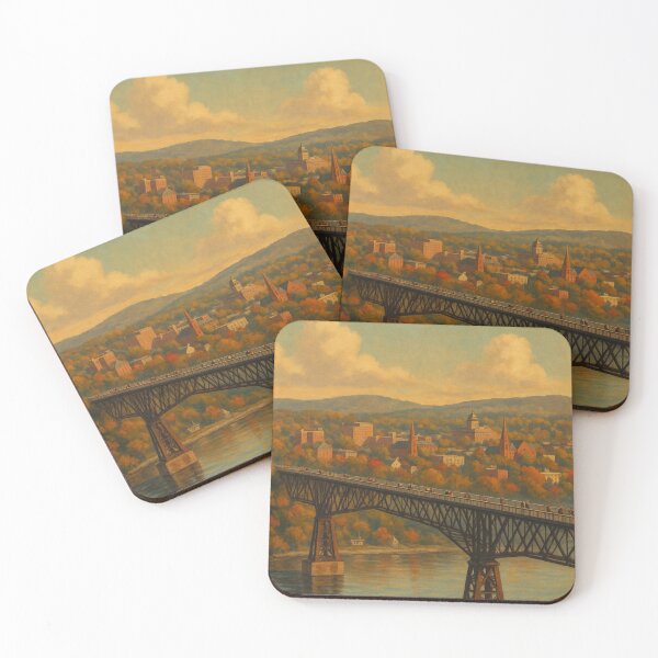 Item preview, Poughkeepsie Autumn Skyline and Walkway designed and sold by Places On Earth.