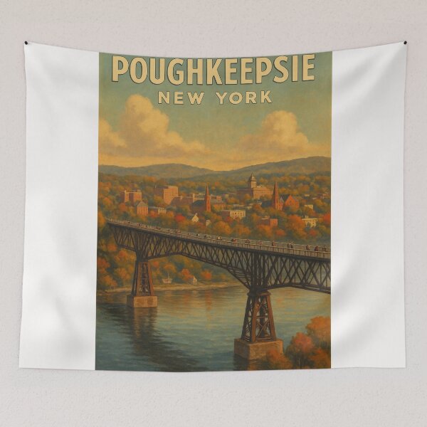 Item preview, Poughkeepsie Autumn Skyline and Walkway designed and sold by Places On Earth.
