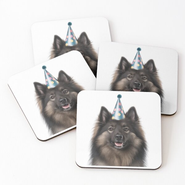 Item preview, Cute Keeshond dog with Party Hat Birthday Celebration designed and sold by LazyOwlStore.