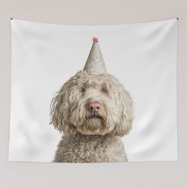 Item preview, Cute Komondor dog with Party Hat Birthday Celebration designed and sold by LazyOwlStore.