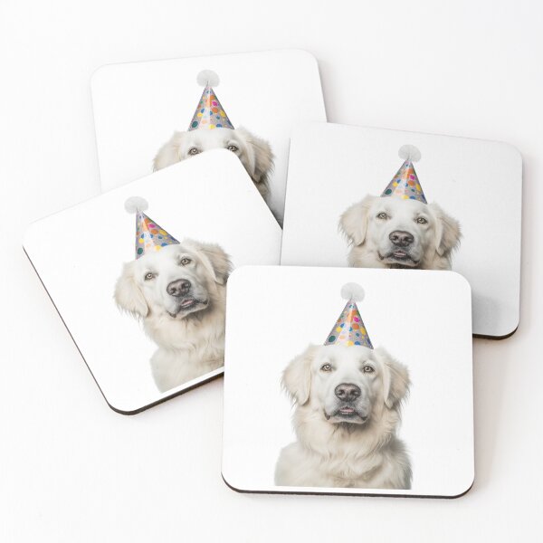 Item preview, Cute Kuvasz dog with Party Hat Birthday Celebration designed and sold by LazyOwlStore.
