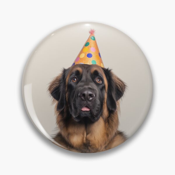 Item preview, Cute Leonberger dog with Party Hat Birthday Celebration designed and sold by LazyOwlStore.