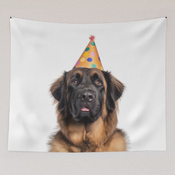 Item preview, Cute Leonberger dog with Party Hat Birthday Celebration designed and sold by LazyOwlStore.