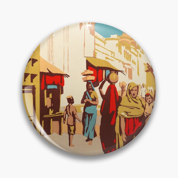 Item preview, SEE INDIA Jodhpur Street Market 1910 Vintage Travel Poster Advertisement Railroad designed and sold by retroposters.