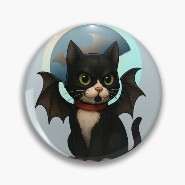 Item preview, Batcat – Gothic Cat Hero with Bat Wings Under the Moon designed and sold by Sepinik.