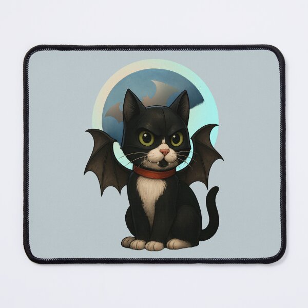 Item preview, Batcat – Gothic Cat Hero with Bat Wings Under the Moon designed and sold by Sepinik.