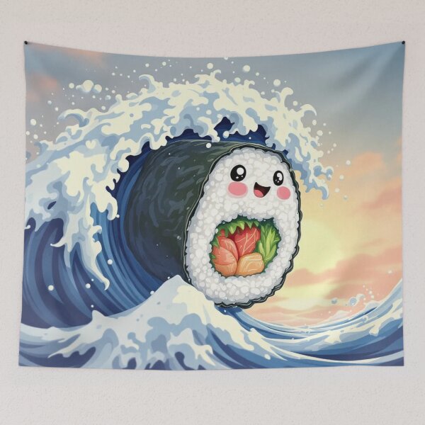 Item preview, "Sushi Surfer: Ride the Wave of Flavor!" blu designed and sold by aipichub.