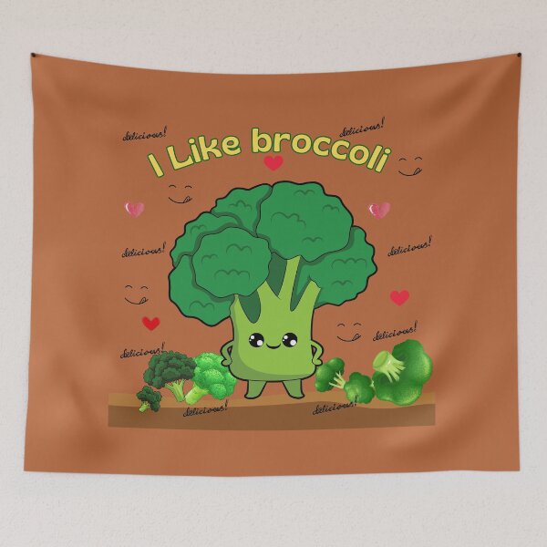 Item preview, I Like Broccoli – Kawaii vegetables with attitude designed and sold by MadeByKriss.