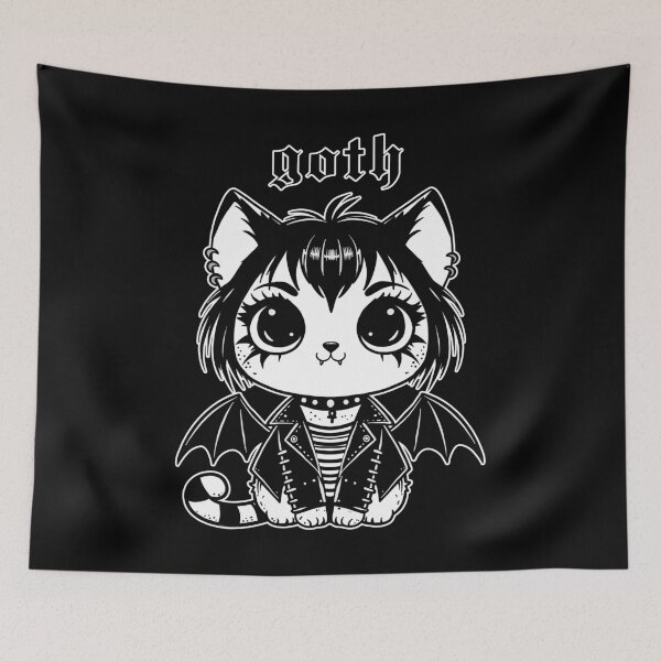 Item preview, Goth Cat designed and sold by KilkennyCat Art.