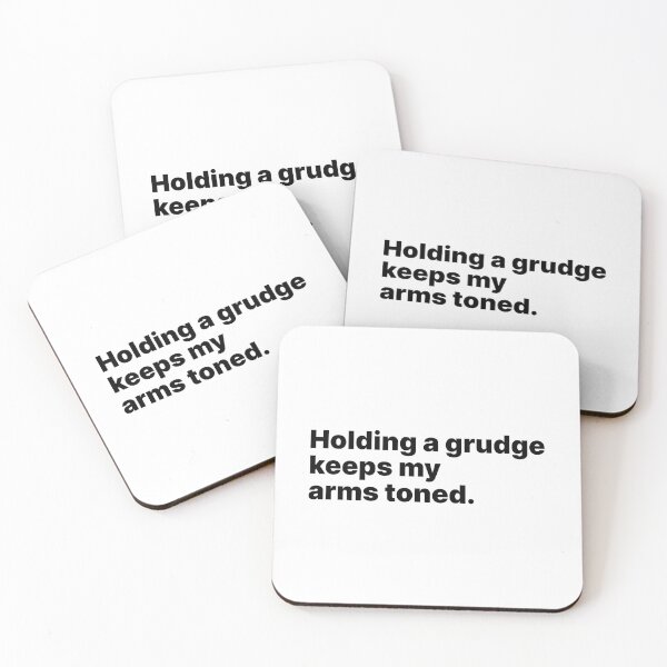 Item preview, Holding a grudge keeps my arms toned | Black text designed and sold by ThingsOnTees.