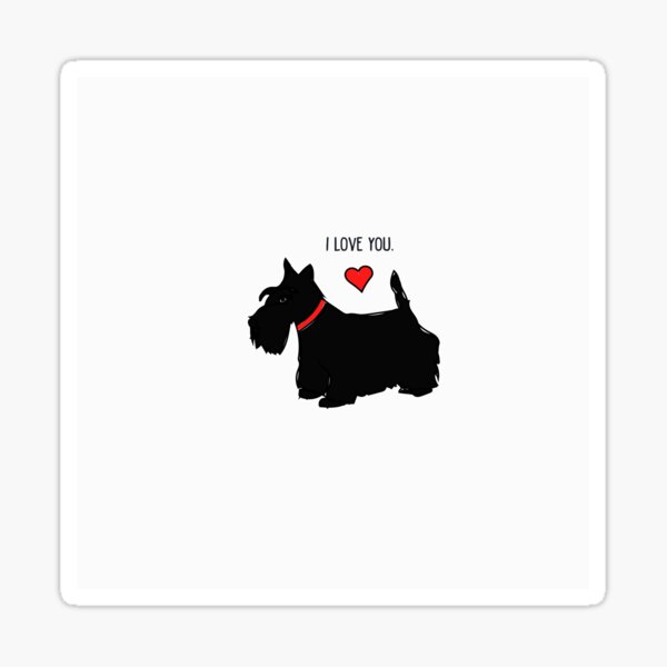 I love you - Scottie dog (red heart) Sticker