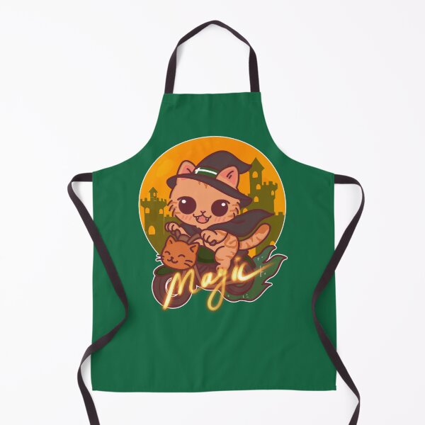 Item preview, Chibi Wizard Cat on Magic Motorcycle – Forest Green Spell Ride designed and sold by BGMeYou.