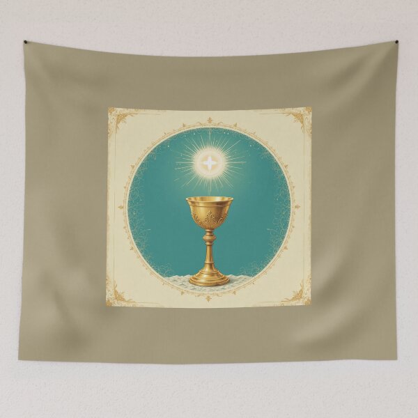 Item preview, Holy Eucharist – Vintage Catholic Art of Chalice and Glowing Host designed and sold by Holy Ink.