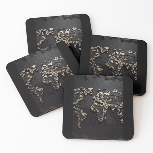 Item preview, Abstract Geometric World Map designed and sold by ShadowAndSlate.