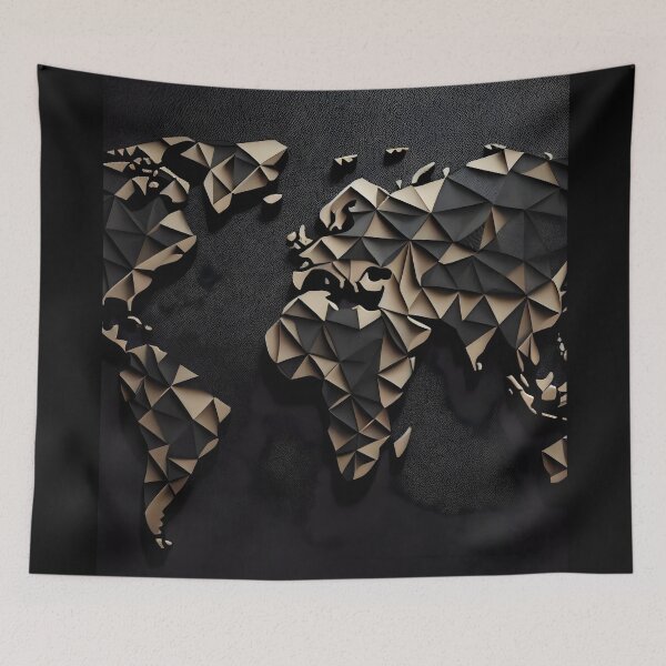 Item preview, Abstract Geometric World Map designed and sold by ShadowAndSlate.