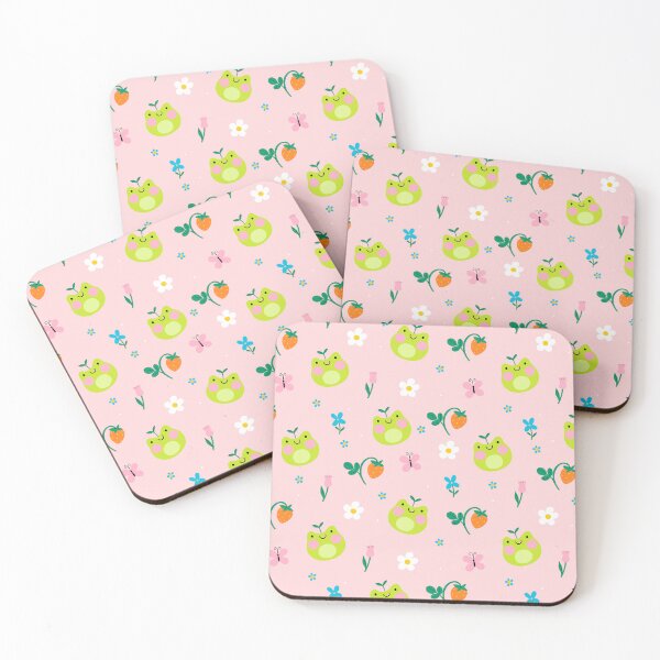 Item preview, cute frogs, strawberries and flowers designed and sold by burbura.