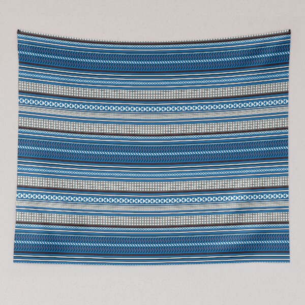 Item preview, Vibrant Xhosa-Inspired Geometric Pattern – Bold Blue Tribal Art Print for Home Decor designed and sold by FreiherrPK.