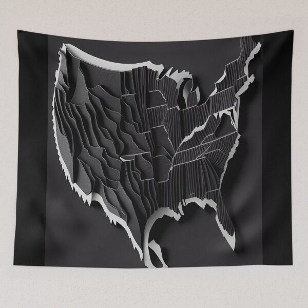 Item preview, Abstract Layered USA Map designed and sold by ShadowAndSlate.