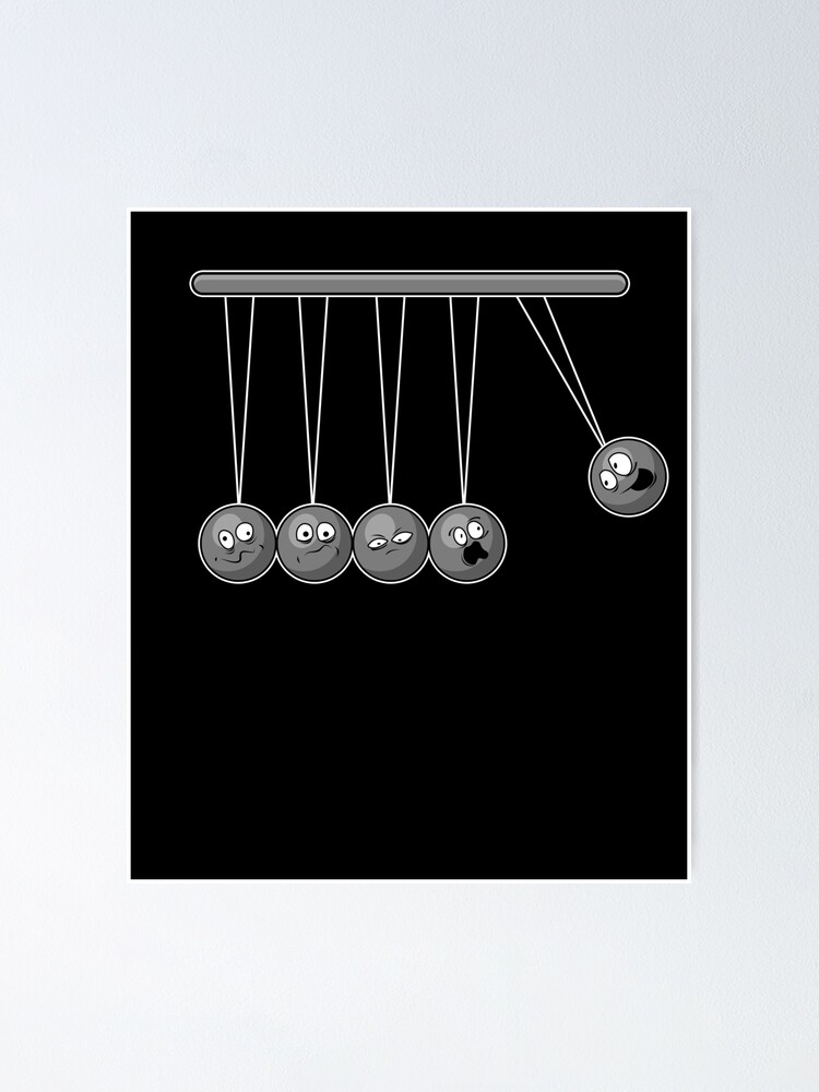 Smashing Steel Balance Ball Pendulum Funny Graphic Poster for Sale by SassyYetClassy Redbubble