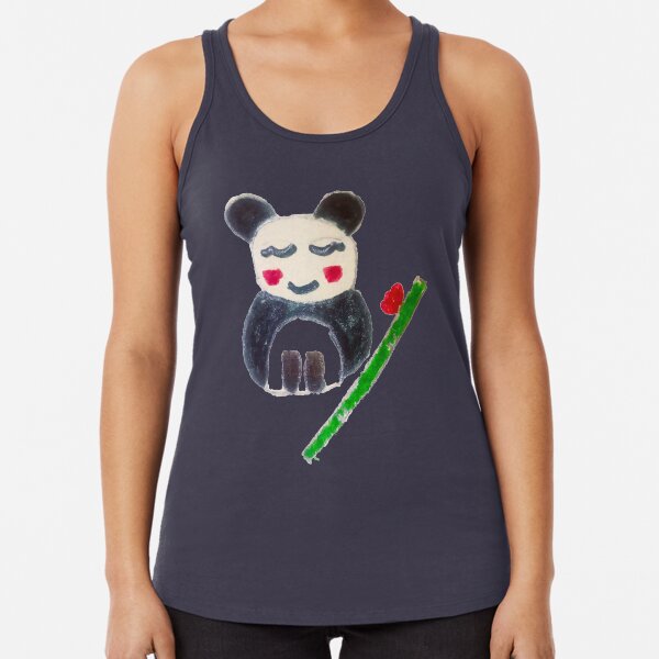 Panda plus Bamboo Equals BFF Racerback Tank Top