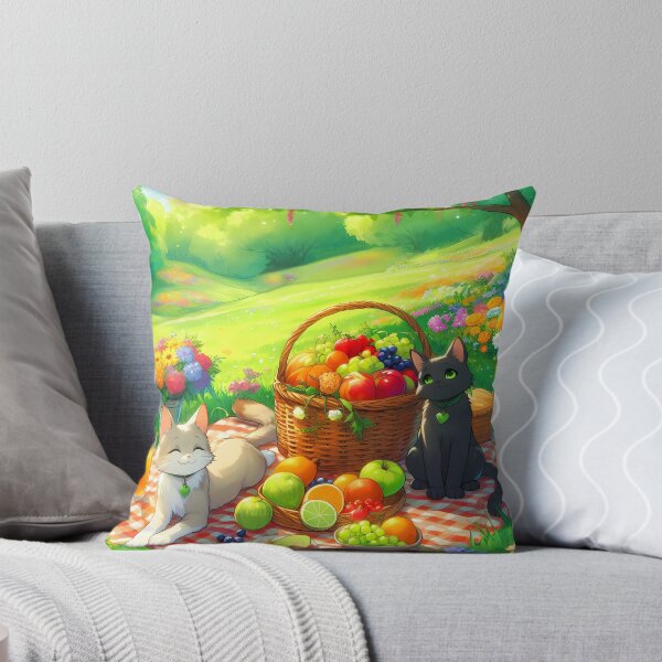 Item preview, Picnic Paws and Plaid Dreams – Anime Cats in a Field designed and sold by EmeraldeaArt.