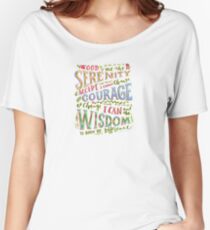 Serenity Prayer Hand Lettered Women's Relaxed Fit T-Shirt
