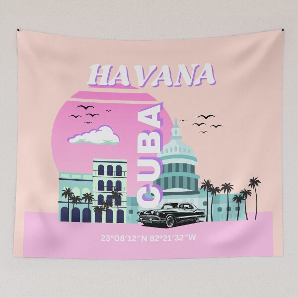 Item preview, Arte de viaje rosa de La Habana, Cuba designed and sold by Magic Love Art Print.