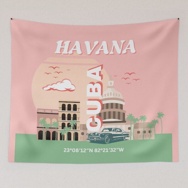 Item preview, Arte retro vintage de La Habana, Cuba designed and sold by Magic Love Art Print.