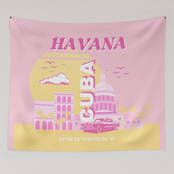 Item preview, Arte preppy rosa de La Habana, Cuba designed and sold by Magic Love Art Print.