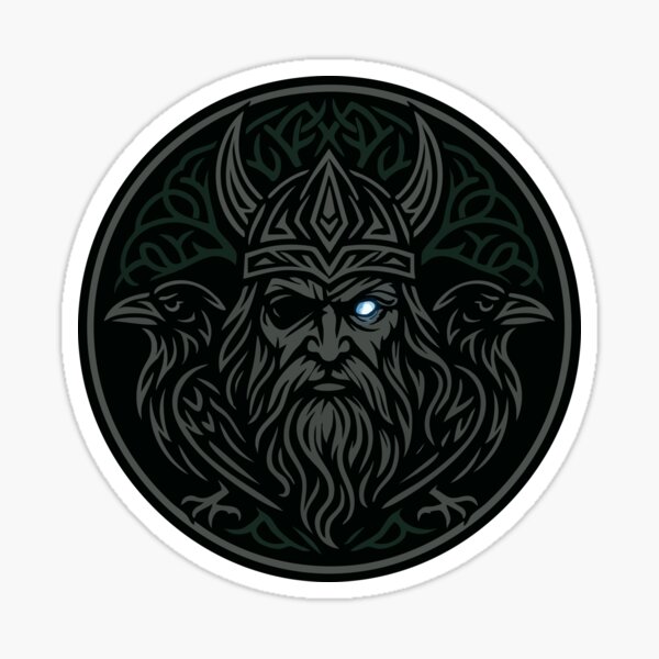 Item preview, Viking God Odin With Hugin And Munin Norse designed and sold by TomFrontierArt.