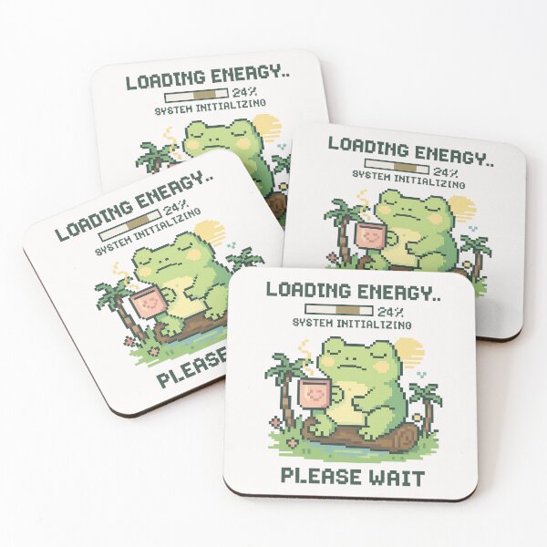 Item preview, Loading Energy… Please Wait | Pixel Frog Coffee Tee designed and sold by Laugh & Rewind .